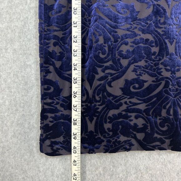 Ignite Evenings Size 10 Blue Velvet Burnout Dress Scoop Neck 3/4 Sleeves V-Back - Picture 9 of 14